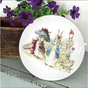 Vintage 1997 German Reutter Porzellan Peter Rabbit Beatrix Potter Plates Set 4